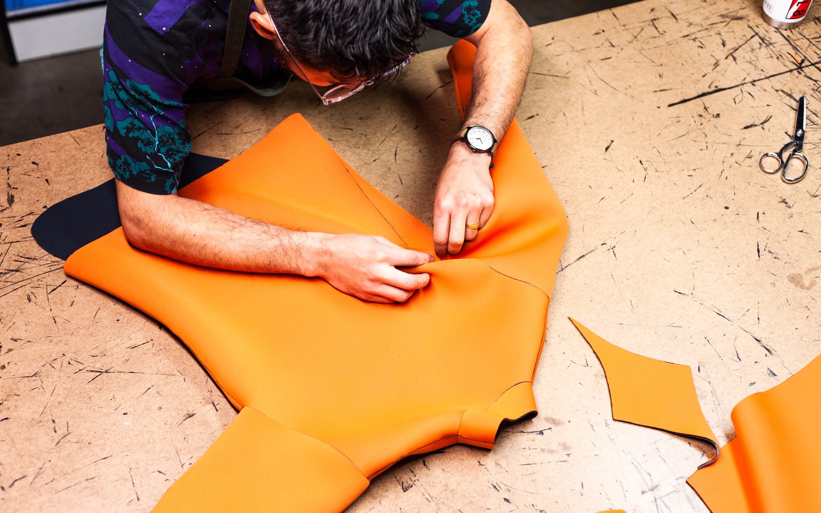 7TILL8 co-founder Andrew Park constructs wetsuit costumes for Endlings.
